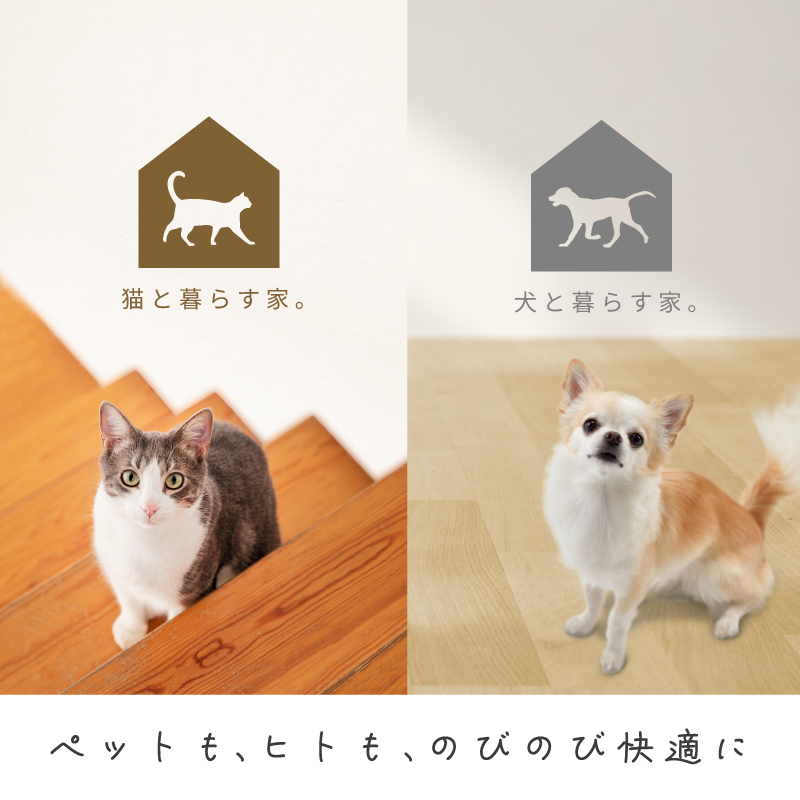 ペットも、ヒトも、のびのび快適に暮らす家づくり