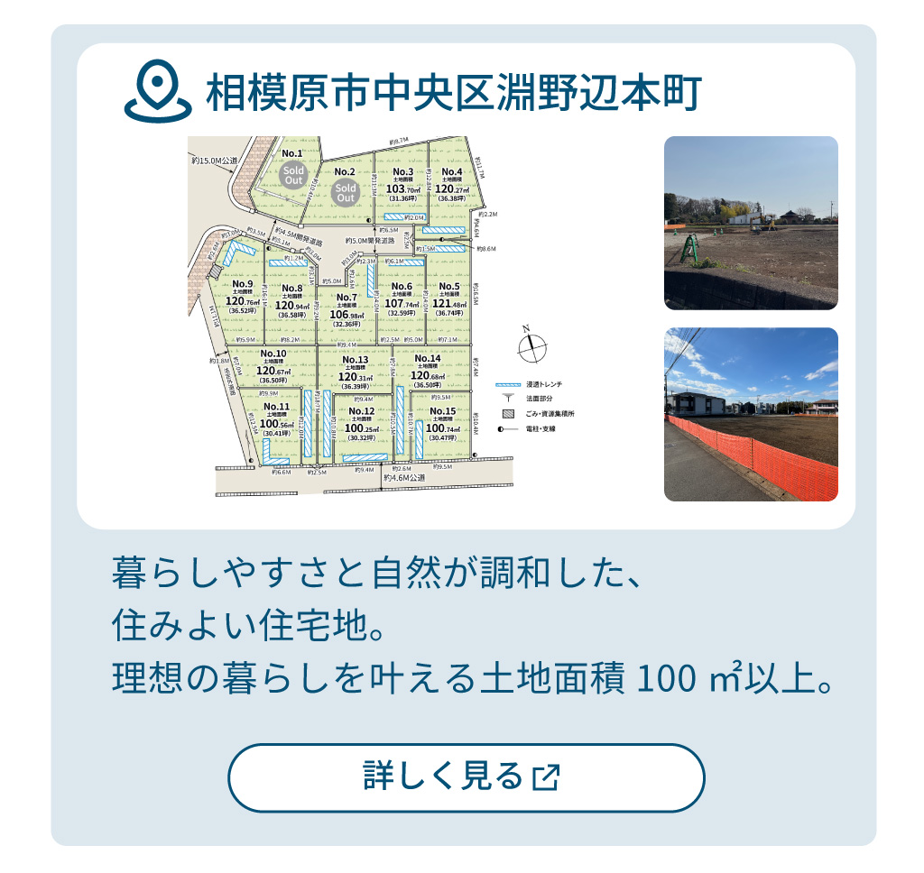 mitoHOUSE 相模原　土地探し　土地情報　売主物件　相模原市中央区　淵野辺本町