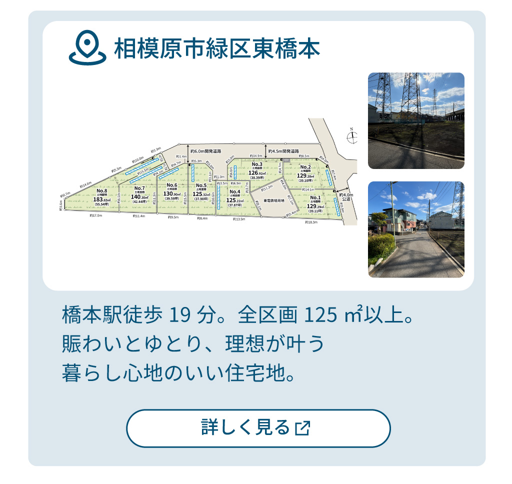 mitoHOUSE 相模原　土地探し　土地情報　売主物件　相模原市緑区　東橋本