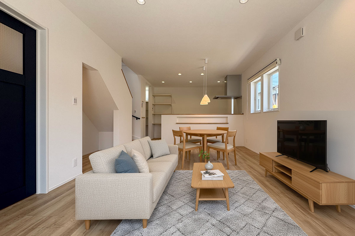 一つひとつにゆとりを持たせた空間と、回遊動線の暮らしやすい住まい